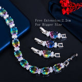 Sparkling Rainbow CZ Pave Bracelet for Women Party B227