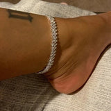 Crystal Lozenge Anklet Bohemian Vintage Ankle Sandals Chain Jewelry