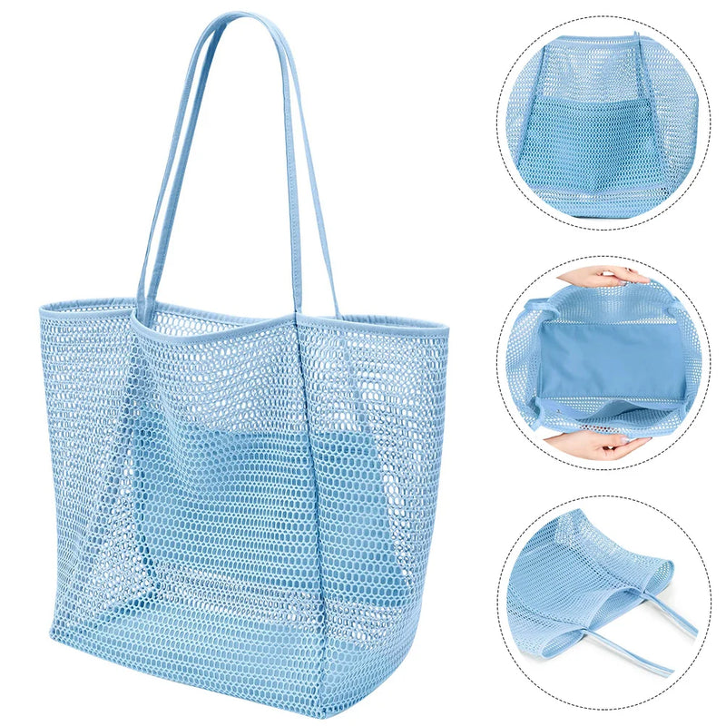 Large Beach Mesh Tote Toy Organizer Shoulder Bag