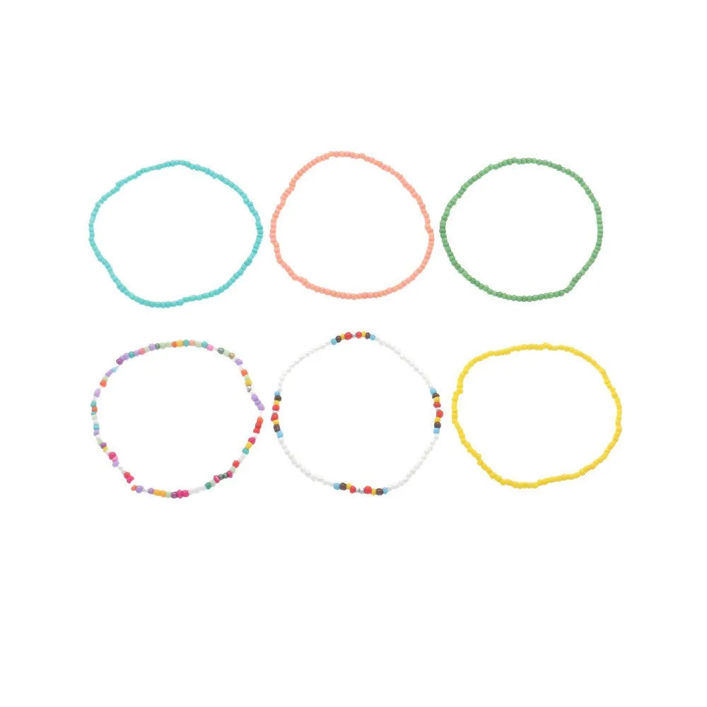 Beach Resort Style Beaded Multi-layered Anklet