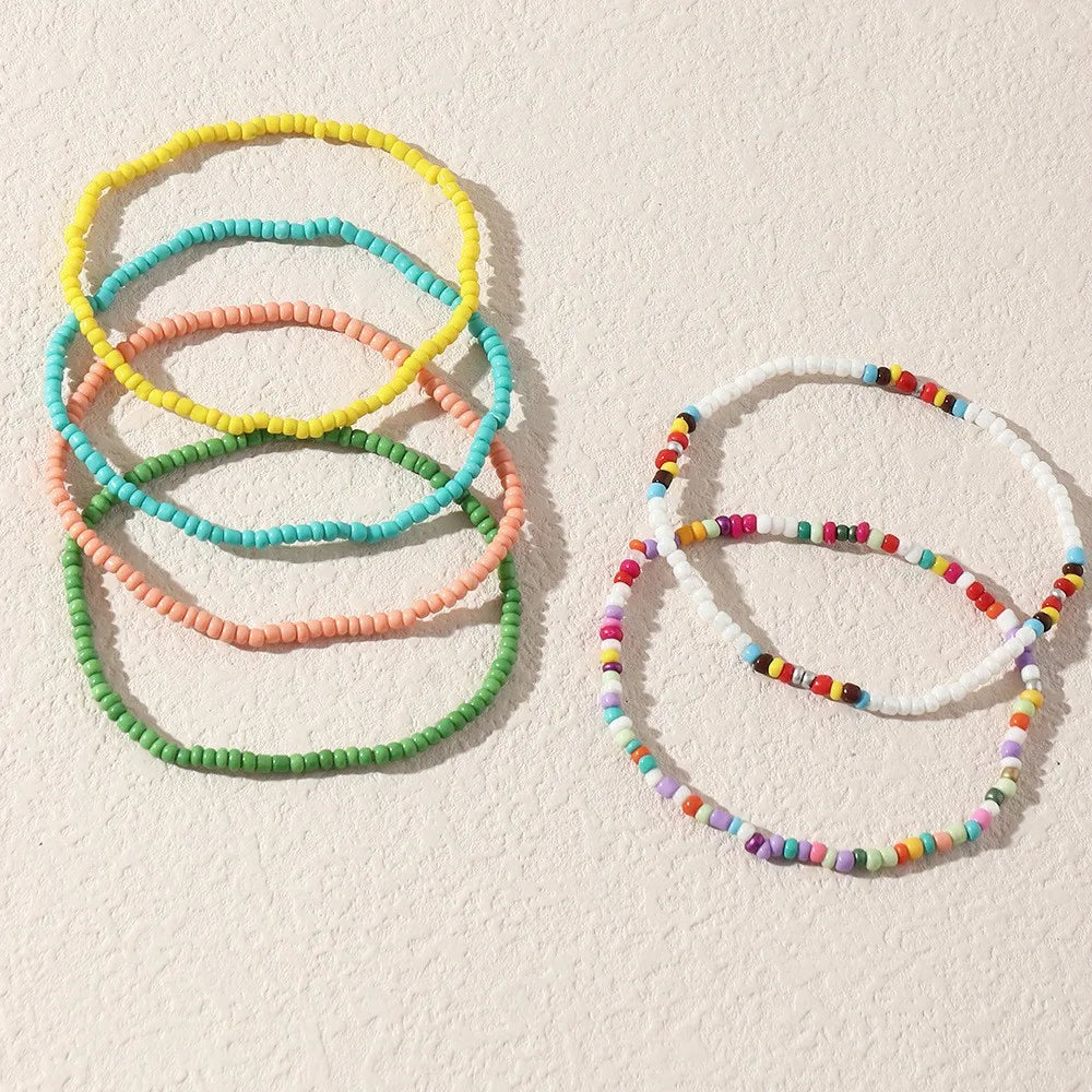 Beach Resort Style Beaded Multi-layered Anklet
