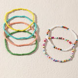 Beach Resort Style Beaded Multi-layered Anklet