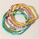 Beach Resort Style Beaded Multi-layered Anklet