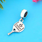 Beach Tennis Racket Dangle Charm for Bracelet & Bangle