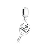 Beach Tennis Racket Dangle Charm for Bracelet & Bangle