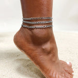 Stainless Steel Rope Twist Chain Anklet Summer Foot Bracelet