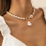 Beach Holiday Pearl Shell Choker Necklace, Clavicular Chain Jewelry