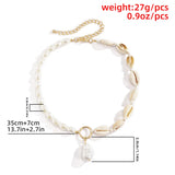 Beach Holiday Pearl Shell Choker Necklace, Clavicular Chain Jewelry
