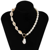 Beach Holiday Pearl Shell Choker Necklace, Clavicular Chain Jewelry