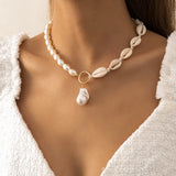 Beach Holiday Pearl Shell Choker Necklace, Clavicular Chain Jewelry