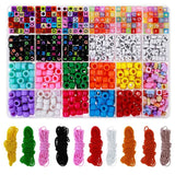 DIY Bead Bracelet Kit with Pony Beads Charm Beads Elastic String