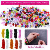 DIY Bead Bracelet Kit with Pony Beads Charm Beads Elastic String