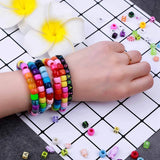 DIY Bead Bracelet Kit with Pony Beads Charm Beads Elastic String