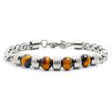 Men's Bead Bracelet Stainless Steel Charm Hip Hop