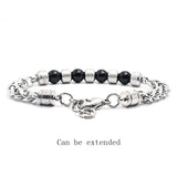 Men's Bead Bracelet Stainless Steel Charm Hip Hop