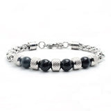 Men's Bead Bracelet Stainless Steel Charm Hip Hop