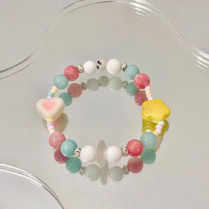 Smiley Ceramic Bead Bracelet Sweet Fresh Summer Star Bracelet