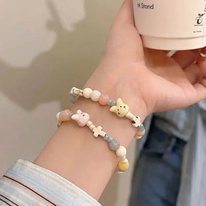 Smiley Ceramic Bead Bracelet Sweet Fresh Summer Star Bracelet