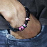 Personalized Men's Leather Bracelet with Custom Name