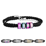 Personalized Men's Leather Bracelet with Custom Name