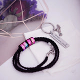 Personalized Men's Leather Bracelet with Custom Name