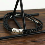 Personalized Men's Leather Bracelet with Custom Name