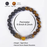 Matte Howlite Buddha Dragon Beaded Stone Bracelet Good Luck Charm Jewelry