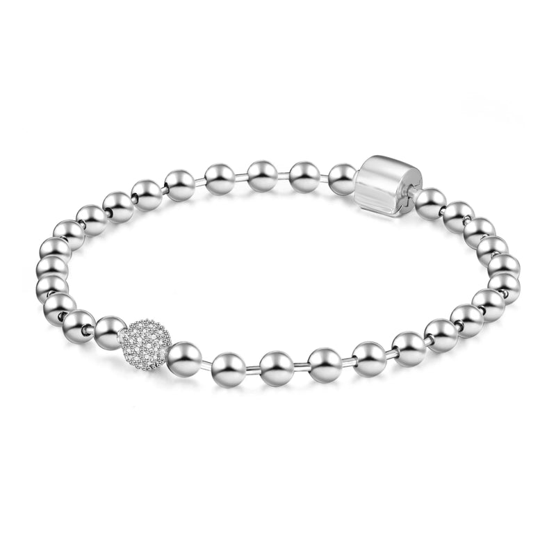 Bead Chain Bracelet 925 Sterling Silver Charm Bracelet Girl Lucky Jewelry