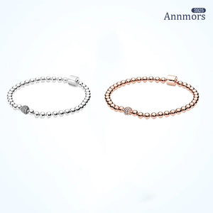Bead Chain Bracelet 925 Sterling Silver Charm Bracelet Girl Lucky Jewelry