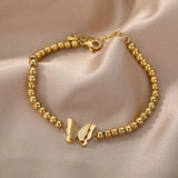 Stainless Steel Butterfly Pendant Bracelet Femme Couple Jewerly