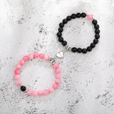 Heart Magnetic Bead Couple Bracelets Set Attraction Friendship Wish Bracelet