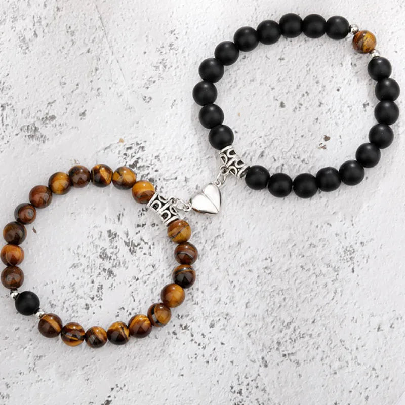 Heart Magnetic Bead Couple Bracelets Set Attraction Friendship Wish Bracelet