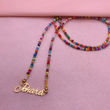 Personalized Bead Name Necklace with Pearl Letter Choker
