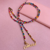Personalized Bead Name Necklace with Pearl Letter Choker