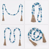 Wooden Beads Tassel Wall Decor Farmhouse Decoration String Ornament Hanger