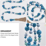Wooden Beads Tassel Wall Decor Farmhouse Decoration String Ornament Hanger