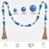 Wooden Beads Tassel Wall Decor Farmhouse Decoration String Ornament Hanger