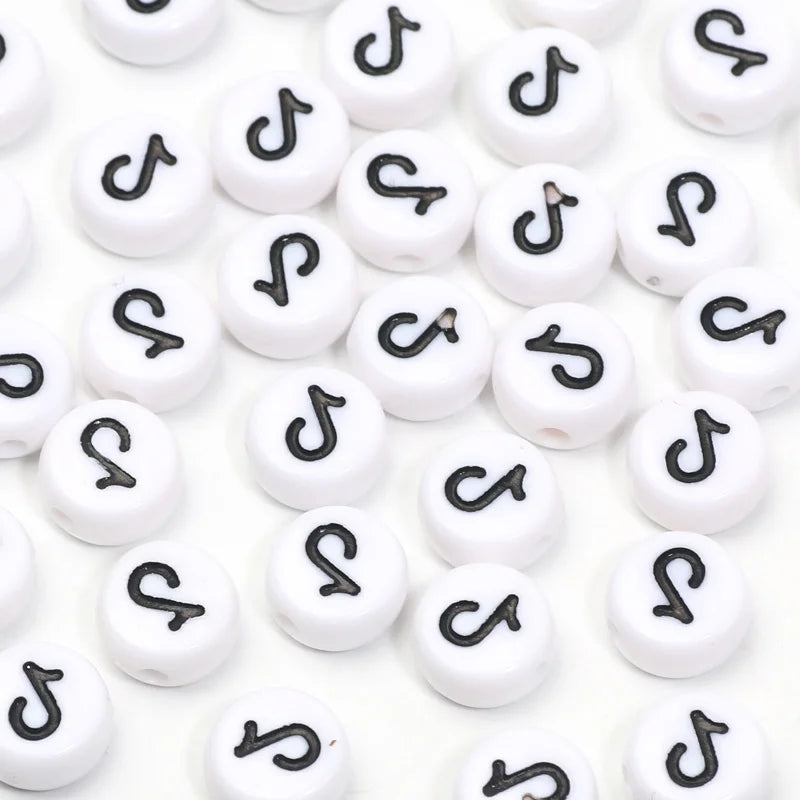 Acrylic Flat Round Beads 4x7mm 100pcs DIY Jewelry Making Accessories