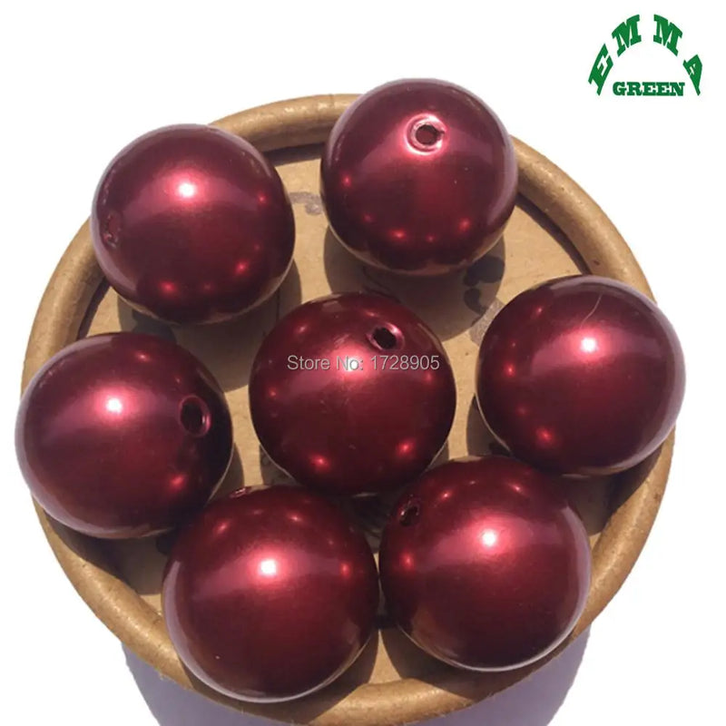 Burgundy Acrylic Pearl Beads 6mm-30mm for DIY Jewelry