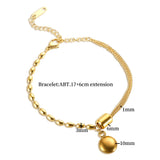 Bead Pendant Bracelets for Women Stainless Steel Hand Wrist Jewelry