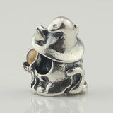 925 Silver Cat Sorcerer Charm Bead European Jewelry