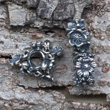 925 Silver Cherry Blossoms Daisy Spacer Charm Bead
