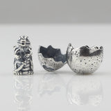 Dragon Egg Charm Bead for Bracelet - 925 Silver