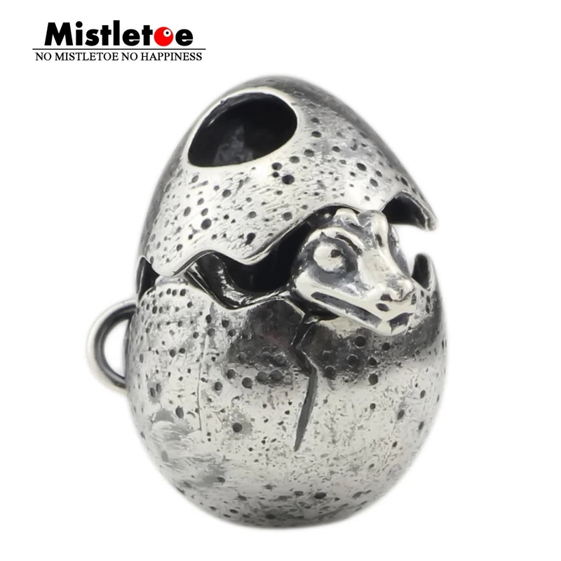 Dragon Egg Charm Bead for Bracelet - 925 Silver