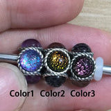 925 Silver Glass Spacer Charm Bead Euro Jewelry