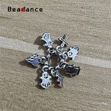 925 Sterling Silver Halloween Ghost Spacer Charm Bead European Jewelry