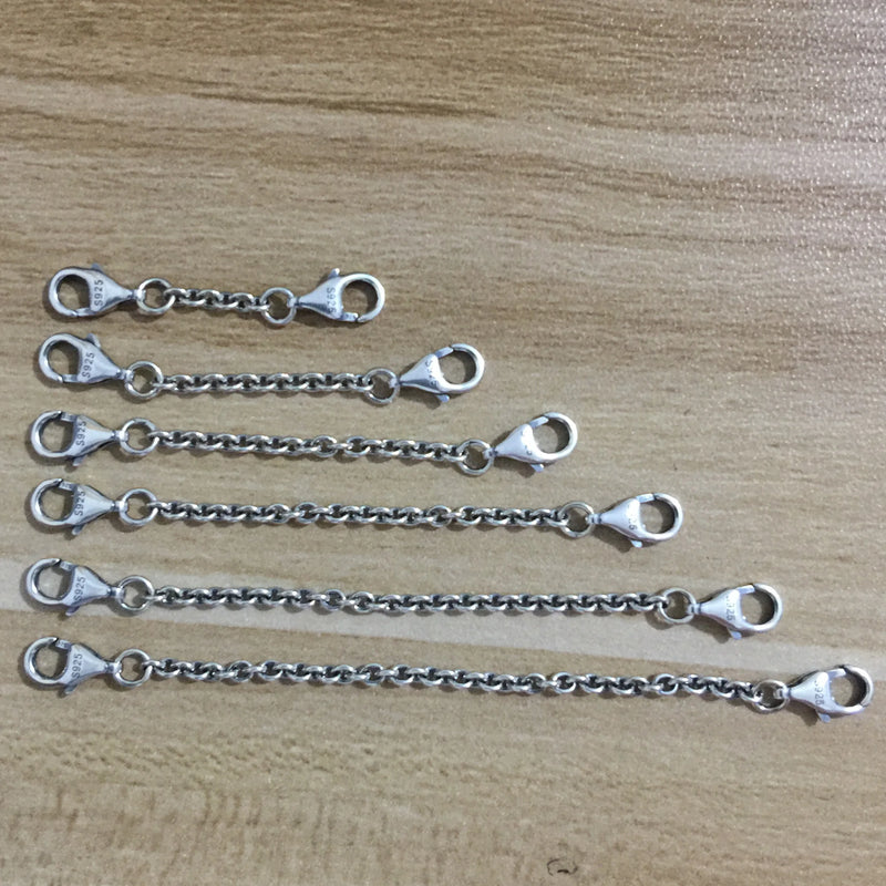 925 Silver Lobster Clasp Safety Chain for Bracelet Necklace