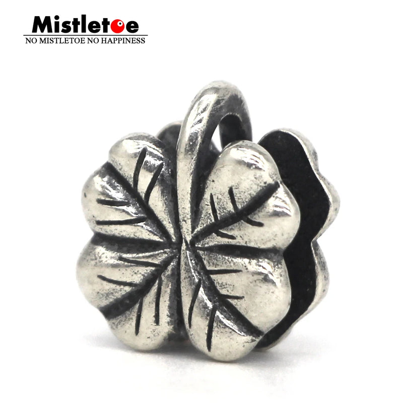 925 Sterling Silver Lucky Clover Lock European Jewelry