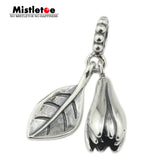 925 Silver Magnolia Dangle Charm for European Bracelet