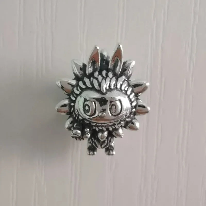 925 Sterling Silver Sunflower Bunny Charm Bead European Jewelry